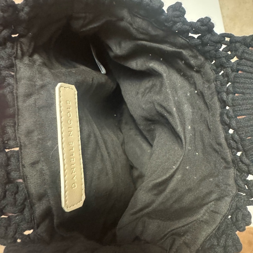 Danielle Nicole Black Macrame Purse Boho Tote - image 8